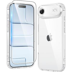 FNTCASE for iPhone Air Clear Case: Military Grade Drop Protection Anti Yellowing Cell Phone Cover - Rugged Shockproof Protective Bumper Transparent Phonecase