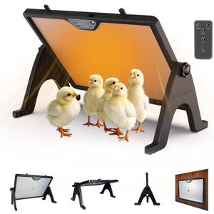 Brooder Plate for Chicks, Adjustable Height & Angle Chick Heat Plate for 30 Chicks, Chick Brooder Heating Plate with Remote Control, Chicken Coop Heater