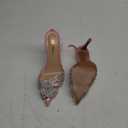 sarawill Women's Sexy Stiletto Pumps Pointed Toe Transparent PVC High Heels Crystal Rhinestones Slingback Party Wedding Shoes for Ladies Fashion (6, Pink Matte)