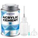 Dreyoo 5.5oz Acrylic Cement with Applicator Bottle, 2 Needle, 1 Needle Cleaning Tool and 1 Funnel, Clear Acrylic Glue for Plexiglass, Sheets, Precise Application, Repair Assembly of Display Cases