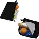 Moyad Reusable Sandwich Snack Bags, 2 Pack Zipper Lunch Pouches, Dishwasher Safe & BPA Free, Compact Food Storage for Work, Travel, Picnic, Black