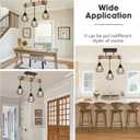 3-Lights Farmhouse Dining Room Pendant Light Fixtures Over Table, Rustic Solid Wood Kitchen Island Lighting Hanging with Metal Shades, Modern Black Ceiling Pendant Lamp for Living Room Hallway