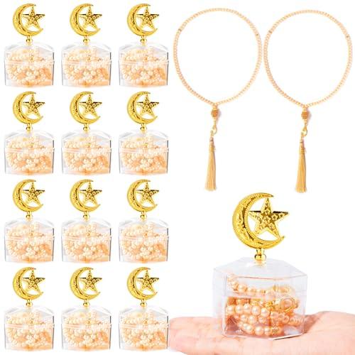 Ramadan Eid Gifts - 24 Sets Bulk Muslim Prayer Beads with Boxs Eid Mubarak Party Favors Gifts Islamic Party Supplies Religious Jewelry Favors for Ramadan Wedding Islamic Festival Birthday