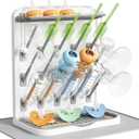 Lifewit Large Baby Bottle Drying Rack with Drain Mat & 15 Hooks, Newborn Essentials Must Haves, Countertop Holder Organizer for Baby Stuff, Rack Dryer for Pacifiers, Weighted Straws, Pump Parts