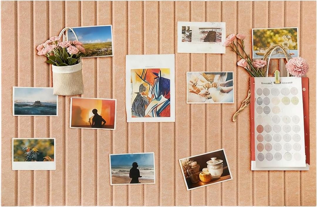 20x28 inches Large Felt Bulletin Board 0.35in Thicker, Cork Board with Safe Removable Nano Self-Adhesive Tabs, Wall Felt Board for Bedrooms, Living Rooms, Offices, Flower Shops - Dark Camel