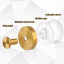 3 x 2pcs Suction Cup Hooks, Premium Stainless Steel Suction Cup Hooks Shower Hooks Suction Cup Bathroom Towel Coat Hook Suitable for Glass Mirror Smooth Surface(Gold), Medium
