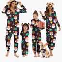 Christmas Pajamas for Family Matching Cute Long Sleeve Couples Soft Sleepwear One Piece Funny Christmas Pjs Sets, Mom, L