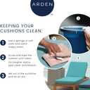 Arden Outdoor Foam Deep Seat Cushion Set (2-Pack), 24x24, Premium High-Density Foam, Never Flattens, Weather-Proof for Patio Chair Sofa Couch, Black Leala