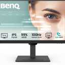 BenQ GW2490T Computer Monitor 24" 100Hz FHD 1920x1080p | IPS | Eye-Care Tech | Low Blue Light | Anti-Glare | Adaptive Brightness | Height and Tilt Adjustable | Built-in Speakers | DisplayPort | HDMI