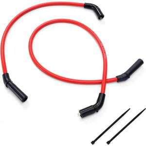 Spark Plug Wires Compatible with Harley H-D FLT FLHT FLHR FLTR 2009-2015, Thickness 10mm, Red Color