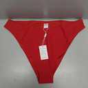 Colloyes Women's Swim Bottoms High Cut Mid Waisted Bikini Bottoms Moderate Coverage Bathing Suit Bottoms (Medium, Red)