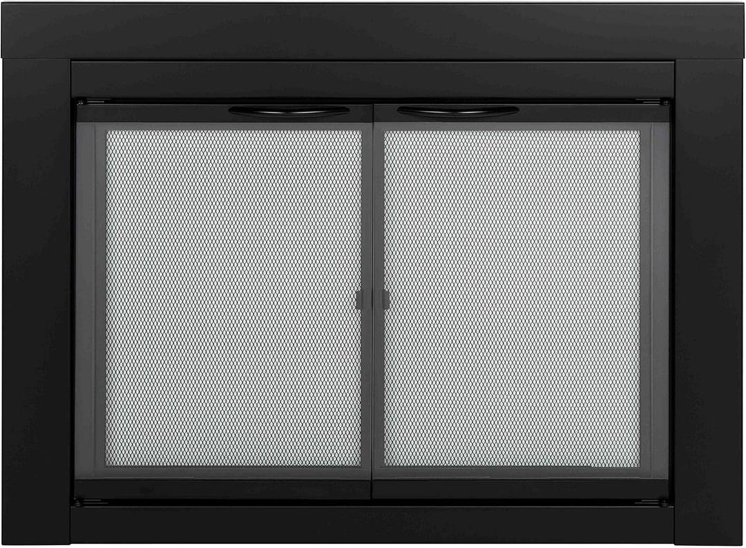 Pleasant Hearth AN-1010 Alpine Fireplace Glass Door, Black, Small