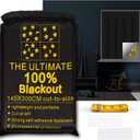 ULIGOOD Portable Blackout Shades (118" x 57") Travel Window Blackout Curtains, 100% Blackout Material Temporary Blackout Blinds for Baby Nursery, Bedroom, Caravan, Office or Travel Use