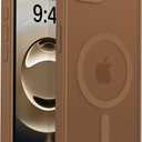 Eastinbox Magnetic Shockproof for iPhone 16e Case 2025[Compatible with MagSafe][Military-Grade Protection] Anti-Yellowing,Anti-Scratch Matte Back Protective Phone Case for iPhone 16 e case 6.1",Brown