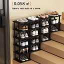 Vertical Shoe Rack - Tall Narrow Shoe Rack Organizer for Small Spaces,17 Tier Bamboo Shoen Shelf for Entryway,Closet,Corner,Doorway,Skinny Shoe Shelf Space Saving Shoe Storage,Free Stackable DIY
