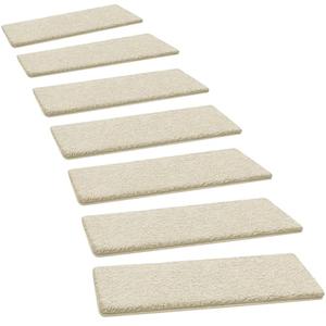 PURE ERA Carpet Stair Treads Ultra Plush 8" X 30" Soft Indoor Stair Protectors Pet-Friendly Non-Slip Skid Resistant Tape Free Washable Reusable(2 Pieces, Beige)
