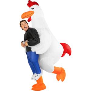 Morph Chicken Costume Adult, Inflatable Chicken Costume Adult, Animal Costumes for Men, Blow Up Costumes for Adults, One Size