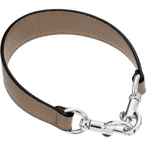 Uxcell 14.17 Inch PU Leather Short Bag Strap with Clasp, Purse Handles Handbags Replacement Straps for Clutch Bag Underarm Bags, Dark Khaki, Silver Buckle