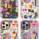 for iPhone 14 Pro Max Case, Retro Party Collage Pattern with Disco & Gin, Military-Grade Drop Protection, Pop Art Disco Soft Slim TPU Protective Cover with Camera Protection for Girls (LightBalls)