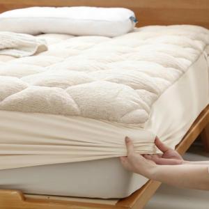 Faux Fur Fitted Mattress Pad Quilted Bottom Sheet, Fluffy Mattress Protector Cover, Luxury Soft Fitted Sheet Mattress Topper with 8-21" Deep Pocket Queen (White)