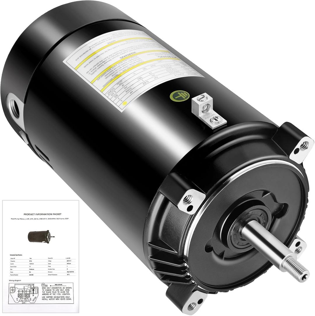 SP1610Z1MBK Pool Pump Motor 1HP 56J Frame Replacement for Hayward Pump