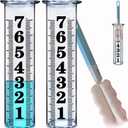 7 Inch Plastic Rain Gauge Replacement Tube, Upgrade Freeze Proof Outdoor Rain Gauges Replacement Plastic Tube for Garden Yard Lawn, Crack Resistance Tube Best Rated, 2 pcs Tubes with 1 Clean Brush