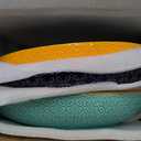 DOWAN 10" Vibrant Pasta, Salad & Soup Serving Bowls Set of 4, Embossed Large Porcelain Ceramic, Microwave & Dishwasher Safe, Bonita Design Dinnerware Dishes for Daily Dining, Family Gatherings, Party