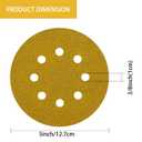 YEHBS 150PCS Gold Sanding Discs Set, 5-Inch 8-Hole Sandpaper for Random Orbital Sander, Including 60,80,120,150,240,320,400 Grit, for Automotive or Woodworking