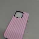Jusy Compatible with MagSafe Striped Phone Case for iPhone 14 Pro, Cute Aesthetic Magnetic Soft TPU and Hard PC Protective Phone Cover for Women GirlsMatte - Dark Pink