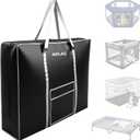 Carrying Case for Dog Crate & Playpen, All-in-One Storage Bag for Collapsible Pet Products, Portable Travel Carrier for Foldable Dog Bed, Cat Bed and Pet Supplies (36.0"Lx6.3"Wx25.0"H, Black)