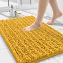 Smiry Bathroom Rugs Mat 24x16, Extra Soft Absorbent Chenille Bath Rugs, Non Slip Rubber Backing Machine Washable Quick Dry Bath Mats for Bathroom Floor, Tub, Shower, Home Accessories, Golden Yellow