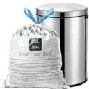 XUXRUS Small Trash Bags 3 Gallon Drawstring, White Garbage Bags for Bathroom Trash Can Unscented, Strong & Durable, Easy-Dispense Design, 50 Count Mini Trash Bags for Home Office