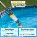Vucaki 5-in-1 Cordless Pool Vacuum with 14" 8-Wheel Vacuum Head,10.8FT Telescopic Pole, 18.9GPM Suction, 70Min Runtime, IPX8 Waterproof, Pool Vacuum Cleaner for Inground & Above Ground Pools and Spas