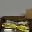 Christmas Ribbon Fairy Lights 33Ft 100 LED String Lights Battery Operated 2In Gold Foil Ribbon with Warm White Twinkle Firefly Lights Indoor Starry Holiday Decoration for Christmas Tree