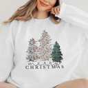ASTANFY Merry Christmas Sweatshirt for Women Plaid Holiday Long Sleeve Tree Pullover Lightweight Shirt (Yellow, L)