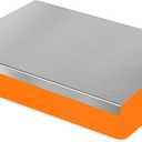 HUAKENER Large Stainless Steel Cutting Boards for Kitchen, Cutting Board with Counter Lip, Cutting Board with Silicone Mat for Meat, Fruits, Vegetables, Bread (19.7 x 15.7 Inch)