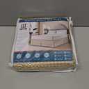 MIYE Pleated Waffle Weave Bed Skirt, Tailored Dust Ruffle 12 Inch Drop Easy Fit, Machine Washable, No Split Corners (Beige, Queen - 12" Drop)