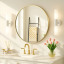 MZON 20 Inch Round Bathroom Mirror, Gold Circle Wall Mirror with Metal Frame for Vanity, Entryway, Living Room – Tempered Glass, Anti-Rust, Modern Minimalist Decor