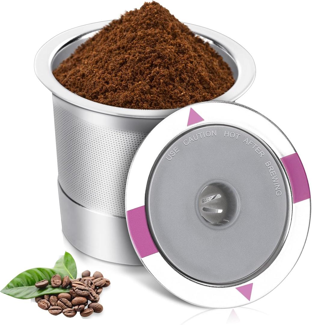 Reusable K Cups for K eurig, Universal stainless steel Reusable Coffee Pods, Refillable Single K Cups for K 2.0 and 1.0 Coffee Makers (1-PACK)