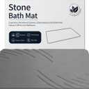 ZIKIBL Stone Bath Mat Diatomaceous Earth Shower Mat Non-Slip Super Absorbent Diatomite Stone Mats for Bathroom Floor/Ktichen Cuonter Quick-Drying Easy to Clean (24''*16'' Grey-Feather)