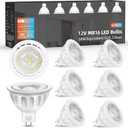 MR16 LED Bulbs 50W Halogen Equivalent Landscape Light Bulbs, 5000K Daylight White 5W GU5.3 MR16 12V Spotlight Bulb, Not Dimmable 40 Beam Angle for Landscape, Recessed, Track Lighting 6 Pack