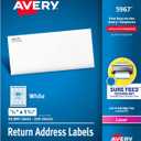 Avery Printable Return Address Labels with Sure Feed, 0.5" x 1.75", White, 20,000 Blank Mailing Labels (05967)