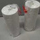 Topsky Toilet Brush & Holder Set, 2 Pack Plastic Round Barrel Loo Brush with 2 Replacement Heads, Durable for Bathroom, White