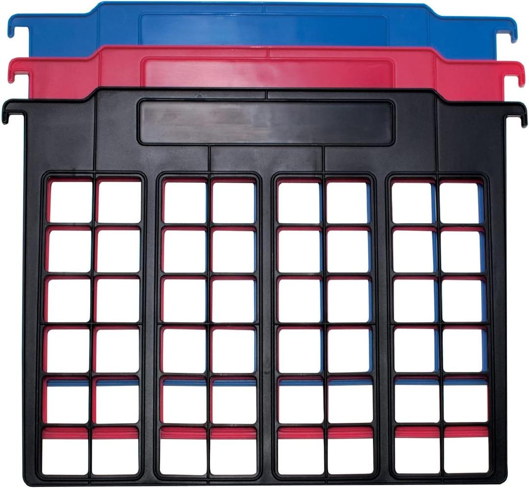 Advantus Letter Size Hanging File Folder Divider, File Organizer for Office, Home, or School, Red, Blue, and Black, 3 Count