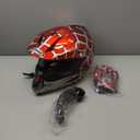 OUMURS Youth Dirt Bike Helmet DOT Certified for Boys & Girls Ages 5-14, Four Wheeler, Motocross, BMX, MX, UTV, Go Kart, Racing, Skateboard, Baseball (Medium, Red Cobweb)