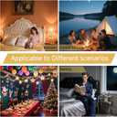 Portable Portable lamp with Rope, 360 Portable, Touch Switch, stepless dimming, Large-Capacity Battery, Rechargeable LED Portable lamp, Suitable for Camping Bedroom Party. (Coffee)