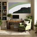GAIDUOMAI Large Textured Wall Art Green Wall Decor Green and White Geometric Abstract Canvas Wall Art for Bedroom Neutral Artwork for Living Room 29"x 58"