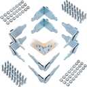 Lonffery 8 Sets Trailer Stake Sides Brackets, Corner Brackets with Screws for Wood, Utility Trailer