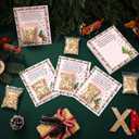 Epakh 100 Set Magic Reindeer Food Christmas Eve Present Reindeer Food Plastic Bag with Tag and Red Ribbon Mas Eve Tradition Gift Christmas Party Favor