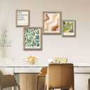 GUMEYJIA Modern Wall Art Print Set 4 Piece Wall Decor Collection Botanical Verde Desert Contemporary Van Gogh Garden Inspirational Quote Wood Frame (8"x10") (Multicolor)